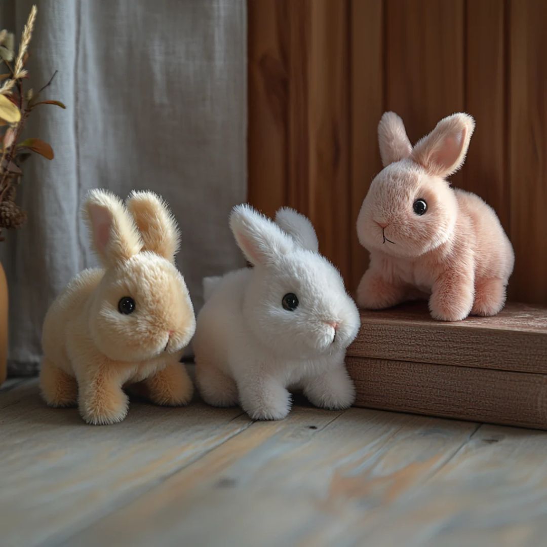 Animated Plush Bunny Toy with Hopping Motion and Floppy Ears for Kids Nursery Bedroom Decor Cuddly Companion Gift