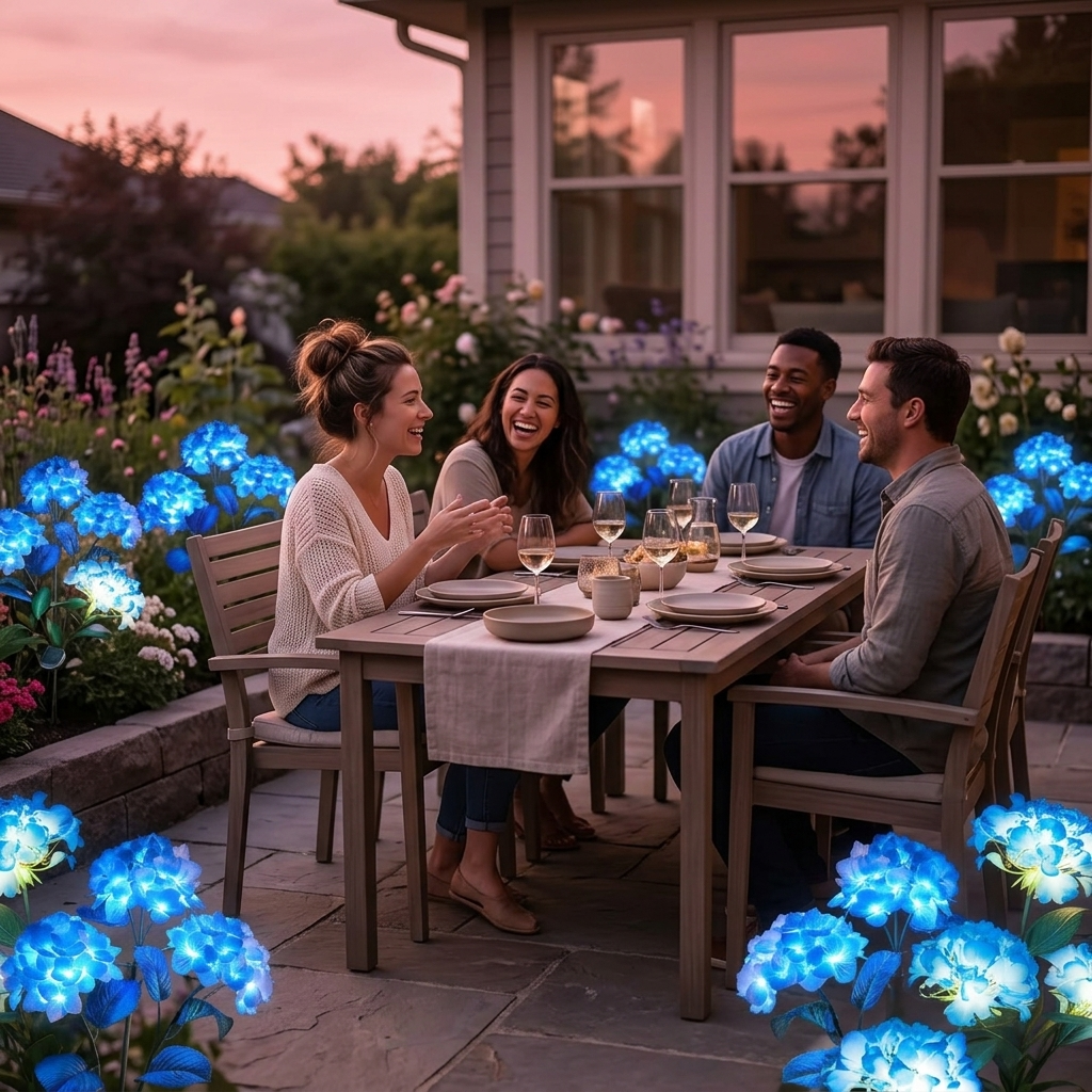 HYDRASHINE – Luces solares florales para un resplandor radiante en exteriores