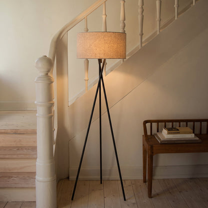 Silk Fabric Floor Lamp with Warm White LED – 63 in Modern Minimalist Standing Light for Living Room & Bedroom