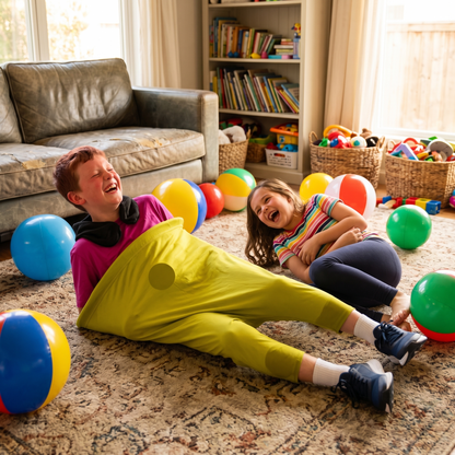 Oversized Wearable Catch-Basket Party Activity for Kids Adults Family Gatherings Backyard Indoor Outdoor Fun with Inflatable Balls Hand Pump