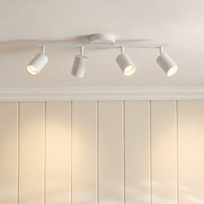 4-Light Adjustable Ceiling Light – LED Track Lighting for Kitchen, Living Room & Office | Modern Flush Mount with Directional Spotlights