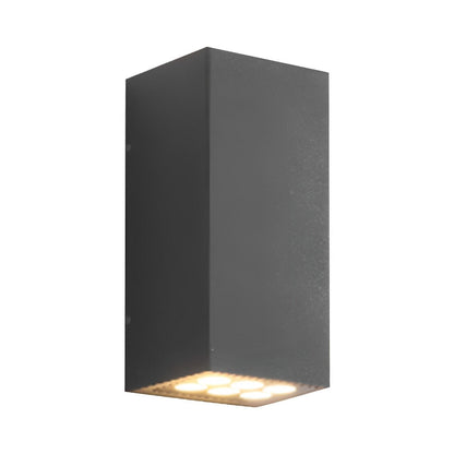 Outdoor Wall Sconce LED 8 in Architectural Up-Down Light Matte Black Aluminum Waterproof Fixture Entryway Patio Garden Pathway Driveway Exte