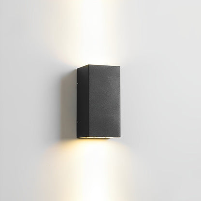 Outdoor Wall Sconce LED 8 in Architectural Up-Down Light Matte Black Aluminum Waterproof Fixture Entryway Patio Garden Pathway Driveway Exte