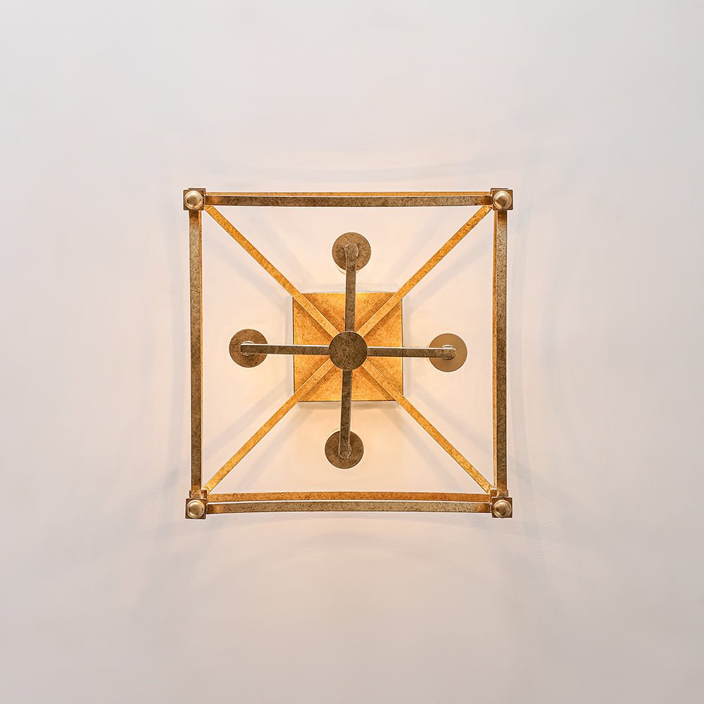 Square Cage Ceiling Light with Arched Frame & Candelabra Sockets for Entryway, Kitchen, Bedroom | Vintage Industrial Design