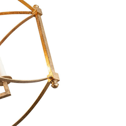 Square Cage Ceiling Light with Arched Frame & Candelabra Sockets for Entryway, Kitchen, Bedroom | Vintage Industrial Design