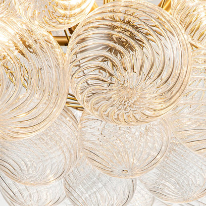 Multi-Globe Textured Glass Ceiling Fixture with Adjustable Chain Hardwired Dimmable Lighting for Dining Room Entryway Bedroom
