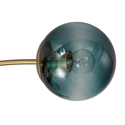 12-Arm Starburst Ceiling Light with Gradient Azure Sphere Shades & Metallic Finish for Entryway