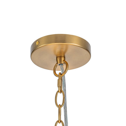 Layered Round Ceiling Fixture with Hand-Blown Sapphire Swirl Glass Discs for Dining Room & Entryway