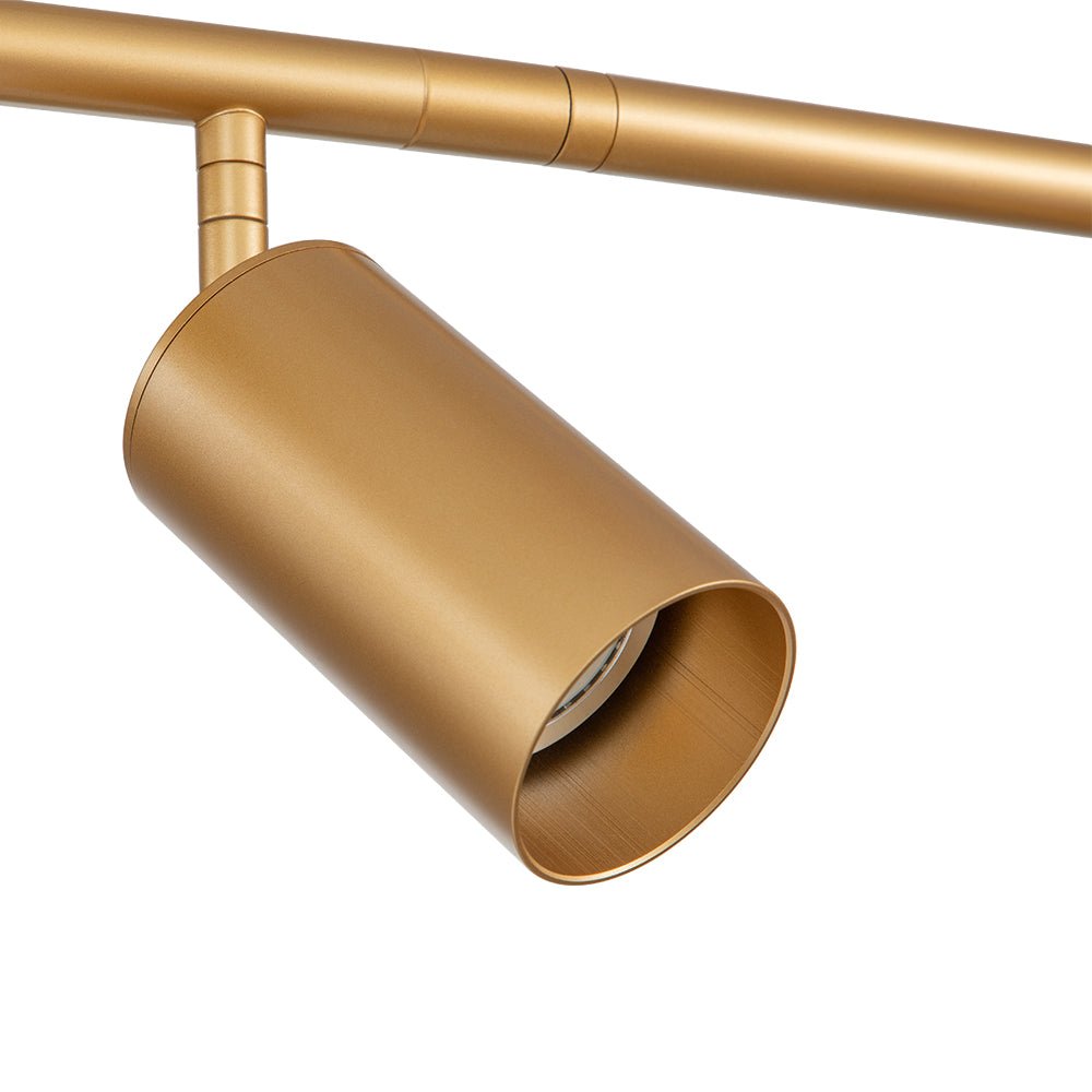 Track Lighting 4-Light Adjustable Spotlight Bar Gold Metal GU10 Ceiling Fixture for Kitchen Bedroom Living Room Office Task Accent Direction