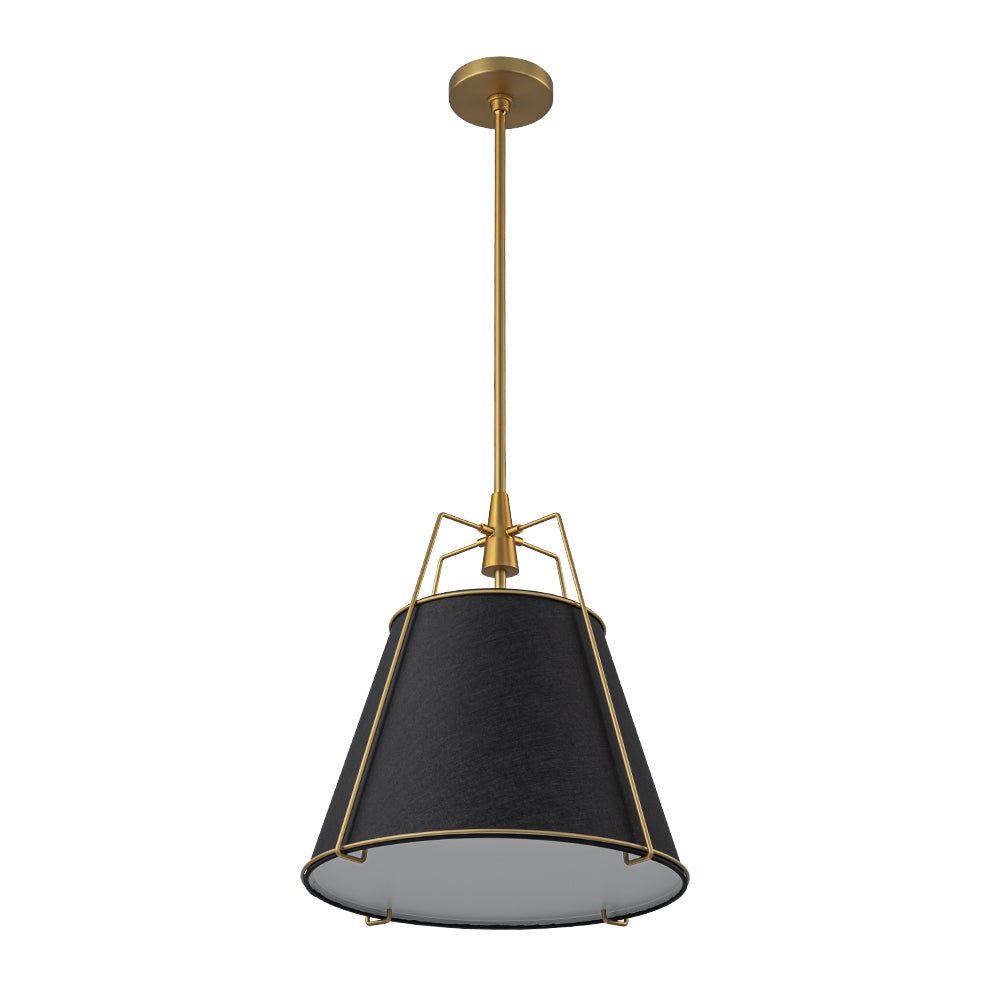 Tapered Fabric Drum Lantern Chandelier with Adjustable Height for Dining Room & Entryway