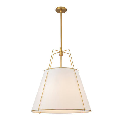 Tapered Fabric Drum Lantern Chandelier with Adjustable Height for Dining Room & Entryway