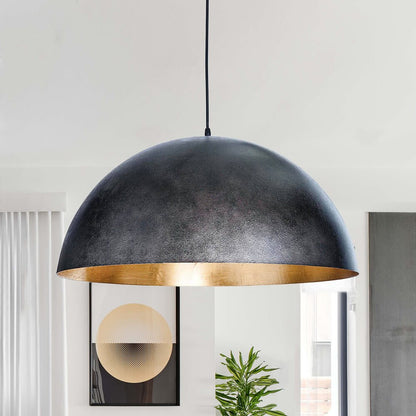 Statement Bowl Pendant Ceiling Light with Gold Interior – Adjustable Cable & Dimmable for Kitchen Island, Dining