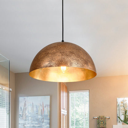 Statement Bowl Pendant Ceiling Light with Gold Interior – Adjustable Cable & Dimmable for Kitchen Island, Dining