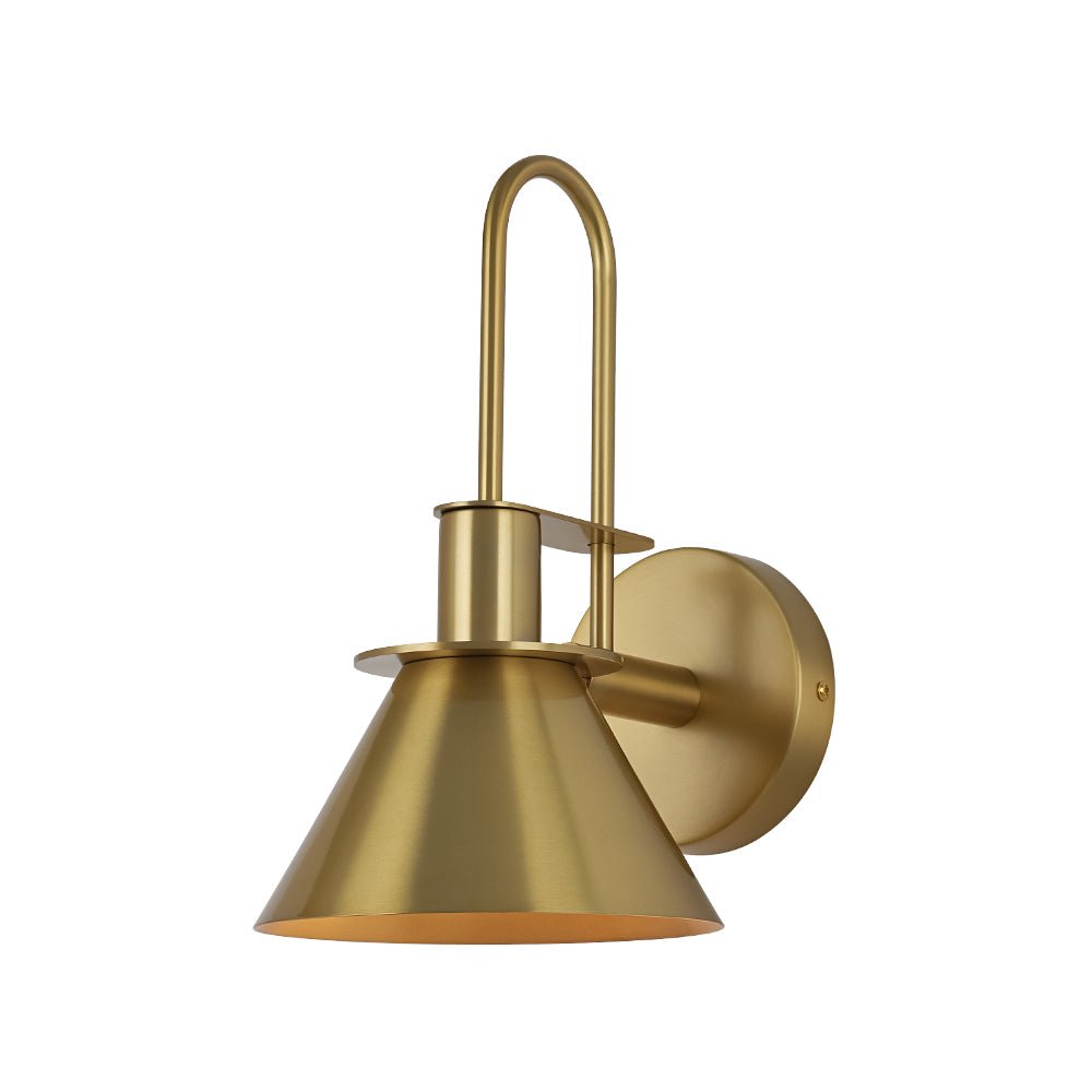 Adjustable Gooseneck Reading Sconce Metal Cone Shade Wall Light for Bedroom Hallway Nightstand Modern Mid-Century Bedside Downlight