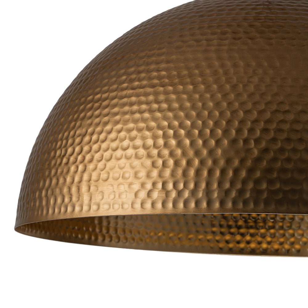 Artisan Metal Dome Overhead Fixture 16 or 24 inch with Hammered Texture and Adjustable Cord for Dining Table Kitchen Counter Living Space En