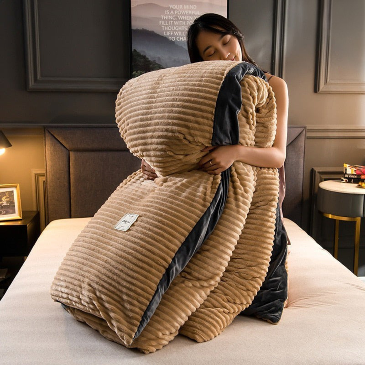 Reversible Fleece Comforter Set with Matching Pillowcase | Ultra-Soft Double-Layer Bedding for Cold Nights | Cozy Winter Duvet