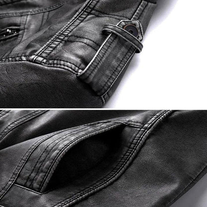 Classic Motorcycle Jacket – Premium Faux Leather, Water-Resistant & Scratch-Proof for Men | Rugged Biker Style Coat