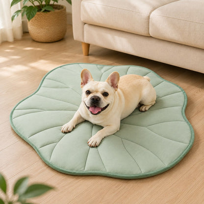 Ortekor Lotus Leaf Cooling Pet Mat for Floors, Sofas, Crates & Car Seats - Reversible Washable Comfort for Warm Days