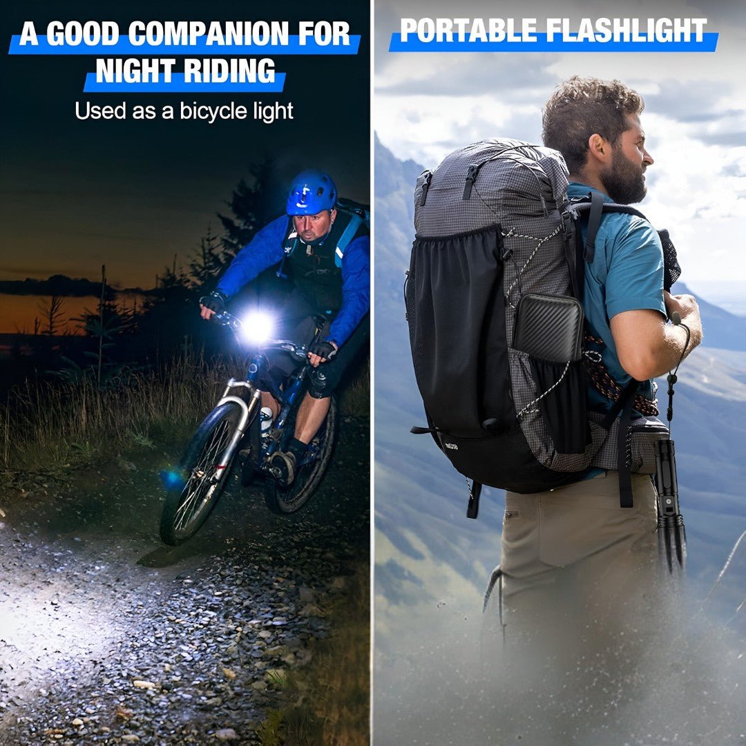 Rechargeable High-Output Tactical Flashlight with USB Power Bank – 5-Mode Zoomable LED Torch for Camping, Emergencies & Outdoor Adventures