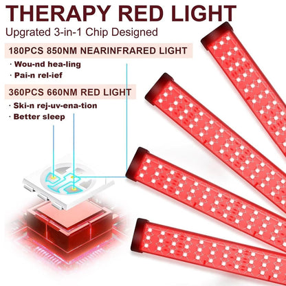 Dual-Wavelength LED Therapy Device for Skin Rejuvenation & Muscle Recovery with Adjustable Stand & Timer