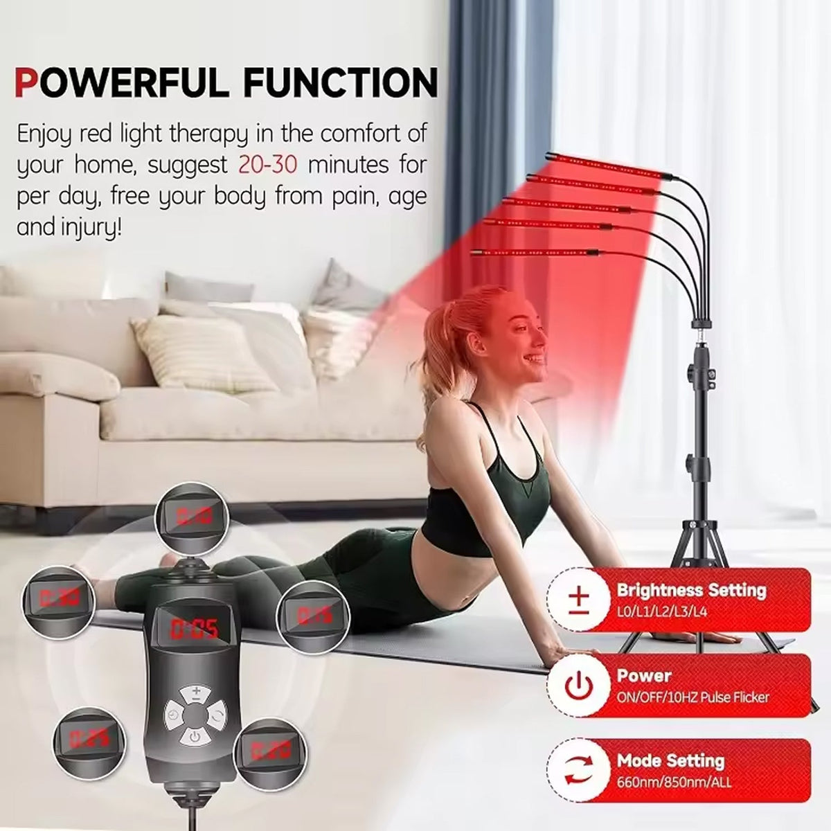 Infrared Therapy Floor Lamp with Dual Wavelength Technology for Pain Relief & Skin Rejuvenation