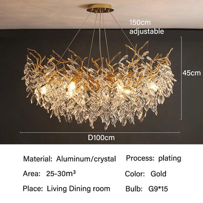 Crystal Ceiling Fixture LED Linear Bar Chandelier Dining Room Gold Silver Hanging Light Modern Luxury Island Lighting for Living Spaces