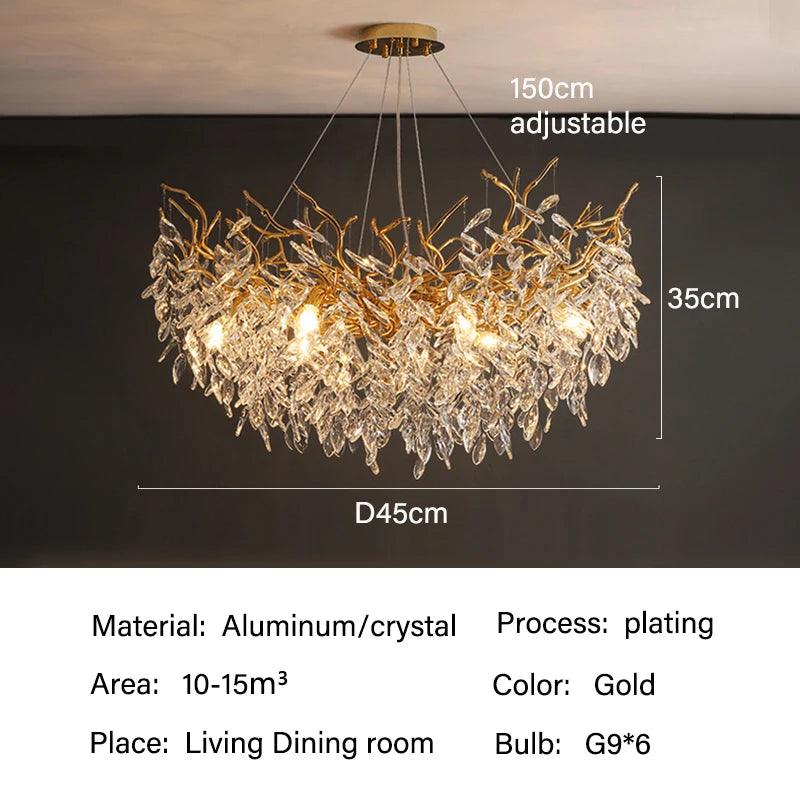 Crystal Ceiling Fixture LED Linear Bar Chandelier Dining Room Gold Silver Hanging Light Modern Luxury Island Lighting for Living Spaces