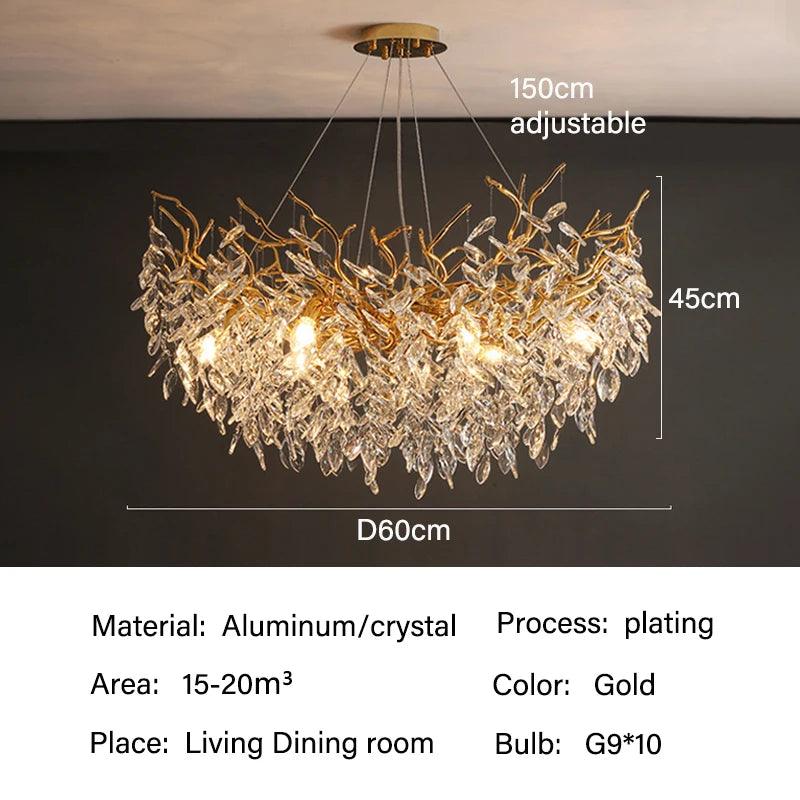 Crystal Ceiling Fixture LED Linear Bar Chandelier Dining Room Gold Silver Hanging Light Modern Luxury Island Lighting for Living Spaces