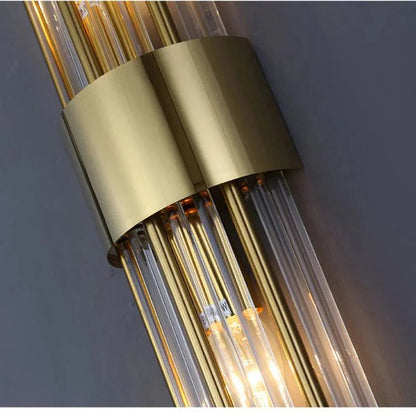 Crystal Wall Sconce with LED Light – Modern Gold or Black Finish for Bedroom, Hallway, Living Room – 14 in to 22 in