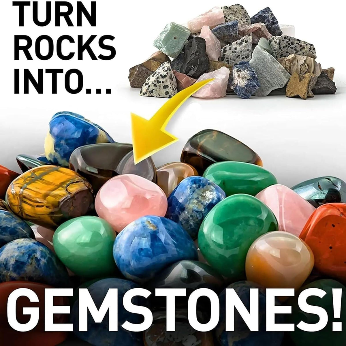 GemMaster | Rock Tumbler Kit with Quiet Operation & Leak-Proof Design | Ideal for Beginners & Educational Fun