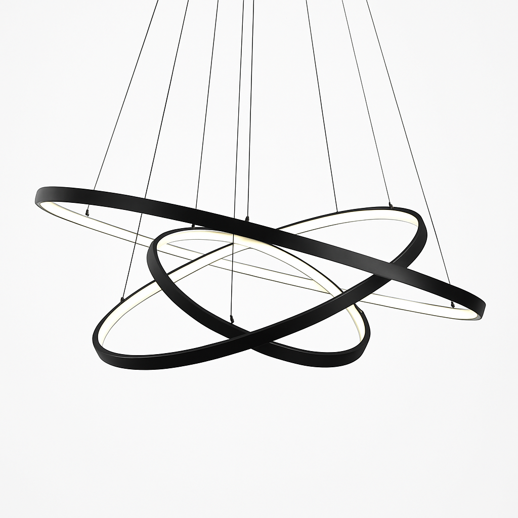 Modern LED Ring Pendant Light – Circular Hanging Chandelier for Dining Room, Living Room & Entryway | Contemporary Ceiling Fixture