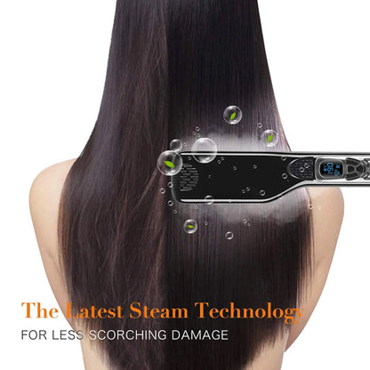Ceramic Steam Hair Iron with Digital Display & Moisture Control for Silky Results