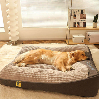 Orthopedic Dog Bed with Raised Pillow Support for Joint Relief and Better Sleep