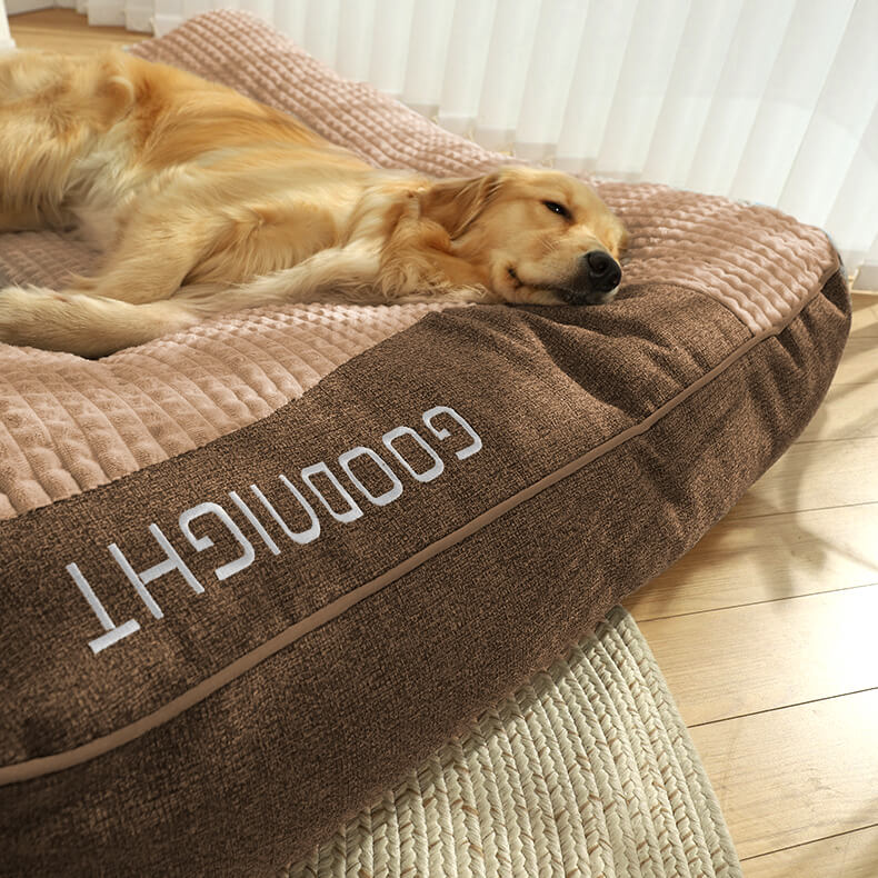 Memory Foam Dog Bed with Raised Pillow for Large Dogs – Joint Support Pet Cushion for Senior Dogs and Big Breeds