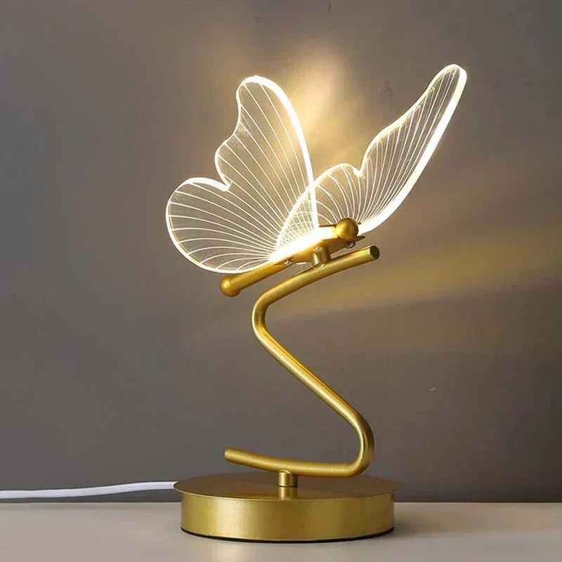 Decorative LED Desk Lamp with Butterfly Wing Design | Ambient Lighting for Home Office, Bedroom & Living Room | Modern Accent Lighting