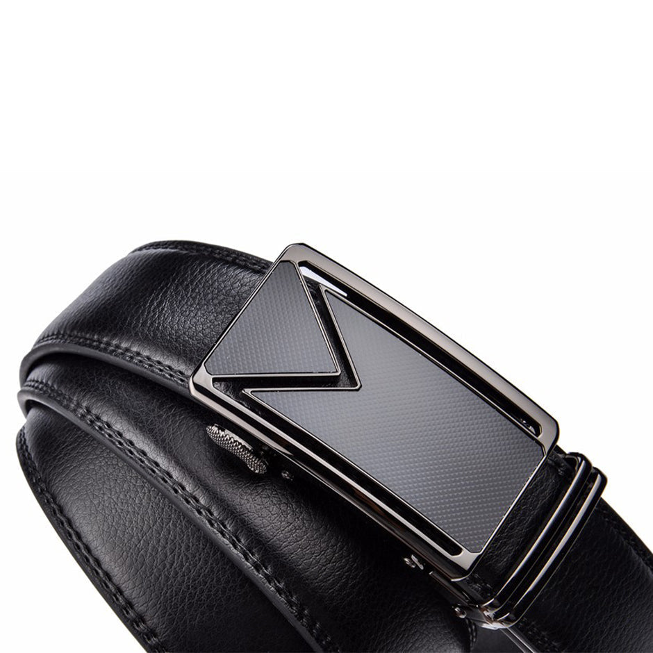 Genuine Cowhide Leather Belt for Men with Waterproof Finish & Scratch-Resistant Coating – Timeless Dress Accessory for Jeans or Slacks