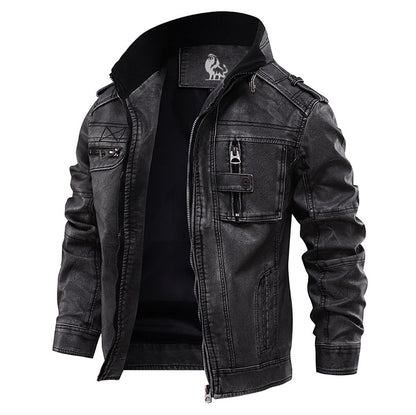 Classic Motorcycle Jacket – Premium Faux Leather, Water-Resistant & Scratch-Proof for Men | Rugged Biker Style Coat