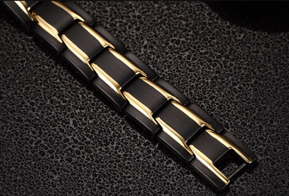 Magnetic Wellness Bracelet with Hematite Beads for Pain Relief & Circulation – Adjustable Stainless Steel Design