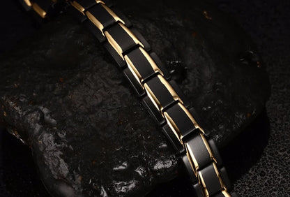 Magnetic Wellness Bracelet with Hematite Beads for Pain Relief & Circulation – Adjustable Stainless Steel Design