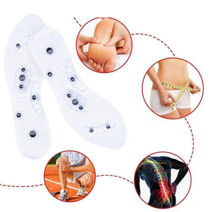 Magnetic Acupressure Insoles for Weight Support & Circulation | Reflexology Foot Massage Pads for Walking | Universal Trim-to-Fit Design