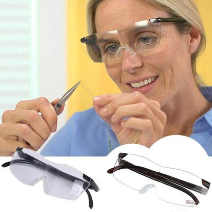 Magnifying Reading Glasses 250% Zoom Hands-Free Vision Aid for Needlework Crafts Repairs Hobbies Over Prescription Eyewear Unisex