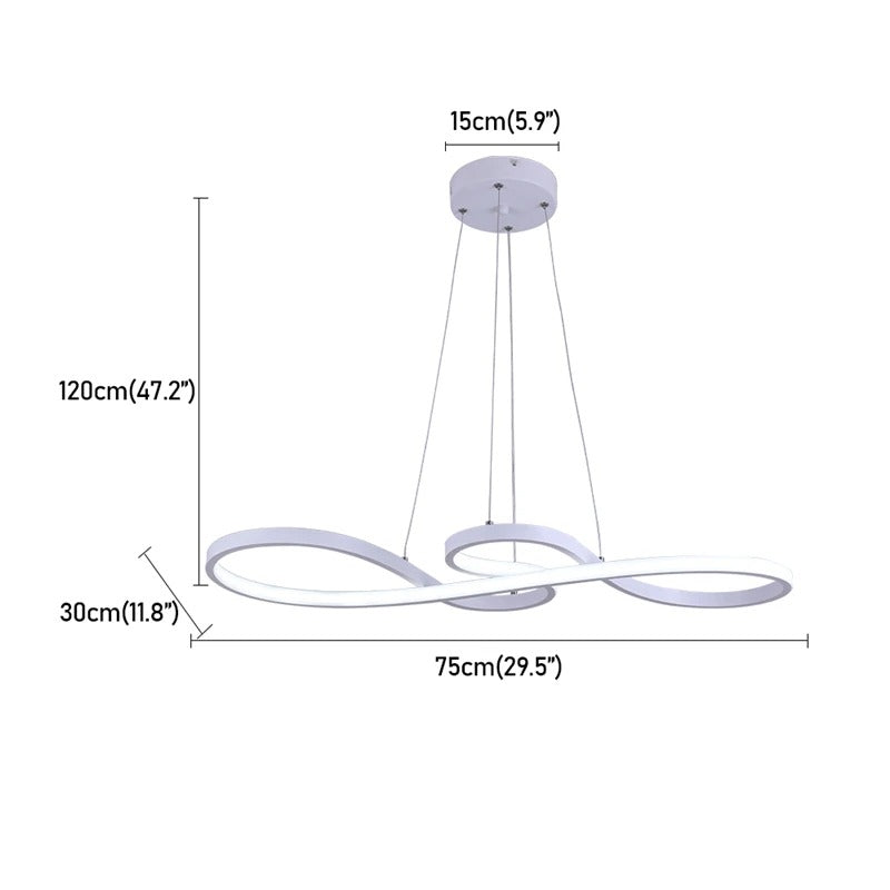 Modern Circle Hanging Fixture with Remote Dimming for Dining Room & Kitchen Island Adjustable Height 47 in Black White Gold Finish Contempor