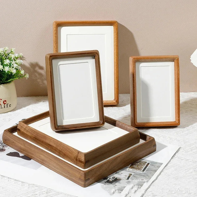 Wooden Picture Frame A4 8.3×11.7 Inch Natural Wood Desktop Display for Photos Certificates Artwork Living Room Office Shelf Decor Acrylic Fr