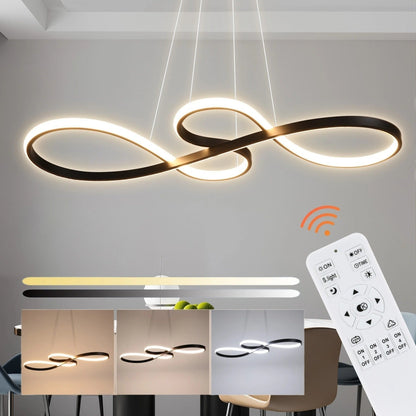 Adjustable Ring Ceiling Light with Remote Dimmable LED 37 in Gold for Dining Room Kitchen Island Modern Hanging Fixture 3-Color Temperature