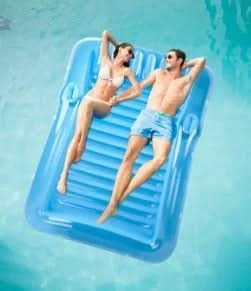 Ortekor SunBreeze | Tumbona inflable para exteriores con reposacabezas extraíble | Diseño espacioso para la máxima relajación junto a la piscina