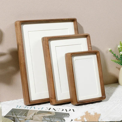 Wooden Picture Frame A4 8.3×11.7 Inch Natural Wood Desktop Display for Photos Certificates Artwork Living Room Office Shelf Decor Acrylic Fr