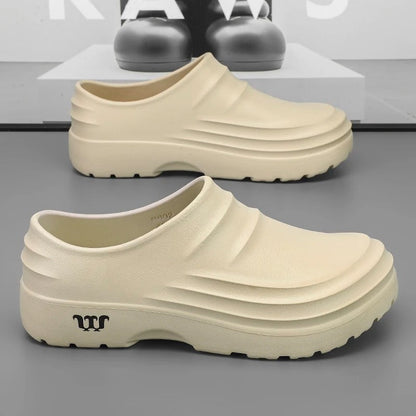 Men's Non-Slip Work Shoes Oil-Resistant Slip-On Kitchen Footwear Lightweight Chef Sneakers Restaurant Safety Shoes