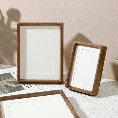 Wooden Picture Frame A4 8.3×11.7 Inch Natural Wood Desktop Display for Photos Certificates Artwork Living Room Office Shelf Decor Acrylic Fr