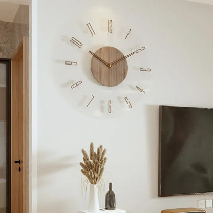 Natural Wood Analog Wall Clock – Whisper-Quiet Timepiece for Bedroom, Office & Home Decor – 12" or 14" Round Face