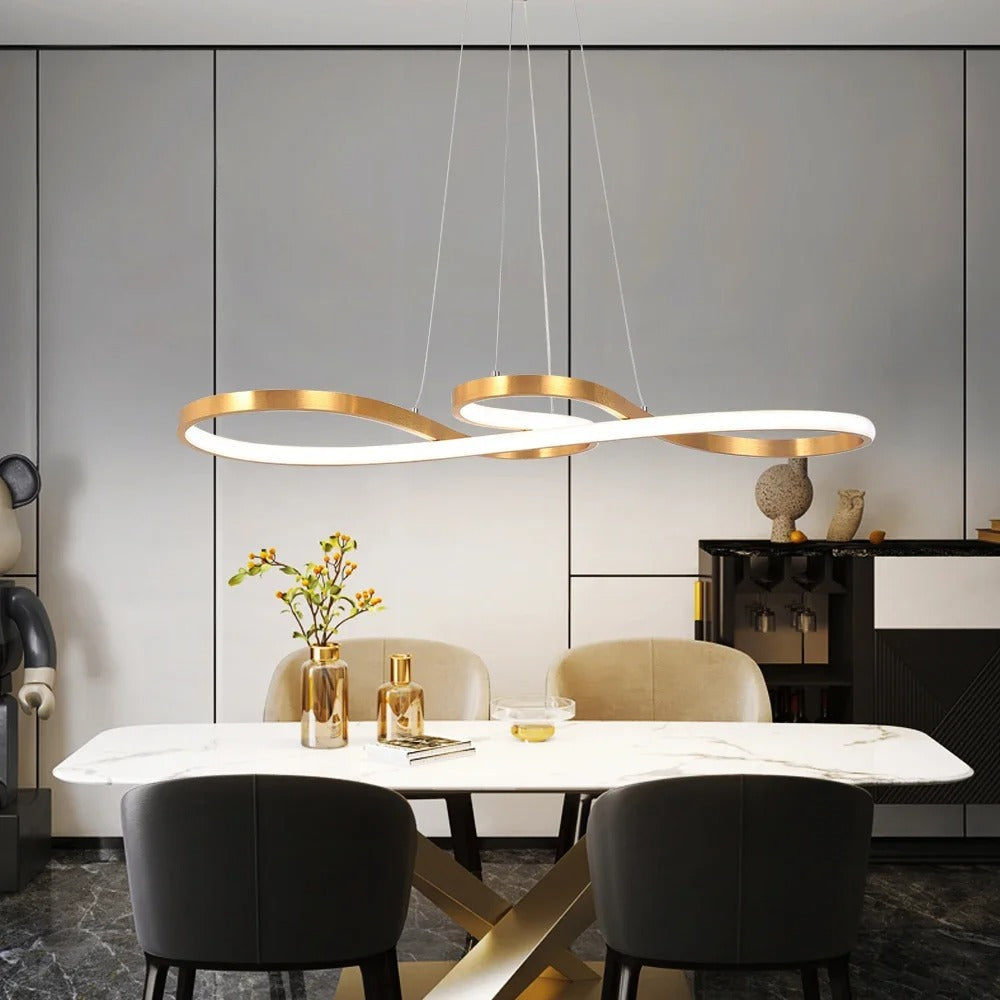 Adjustable Ring Ceiling Light with Remote Dimmable LED 37 in Gold for Dining Room Kitchen Island Modern Hanging Fixture 3-Color Temperature